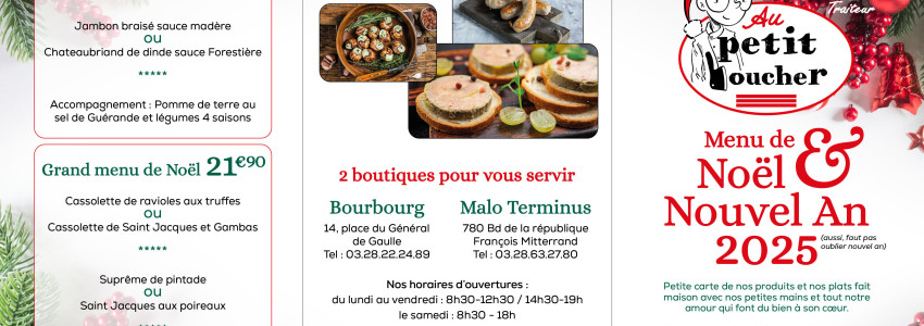 Menu de Noël 2025